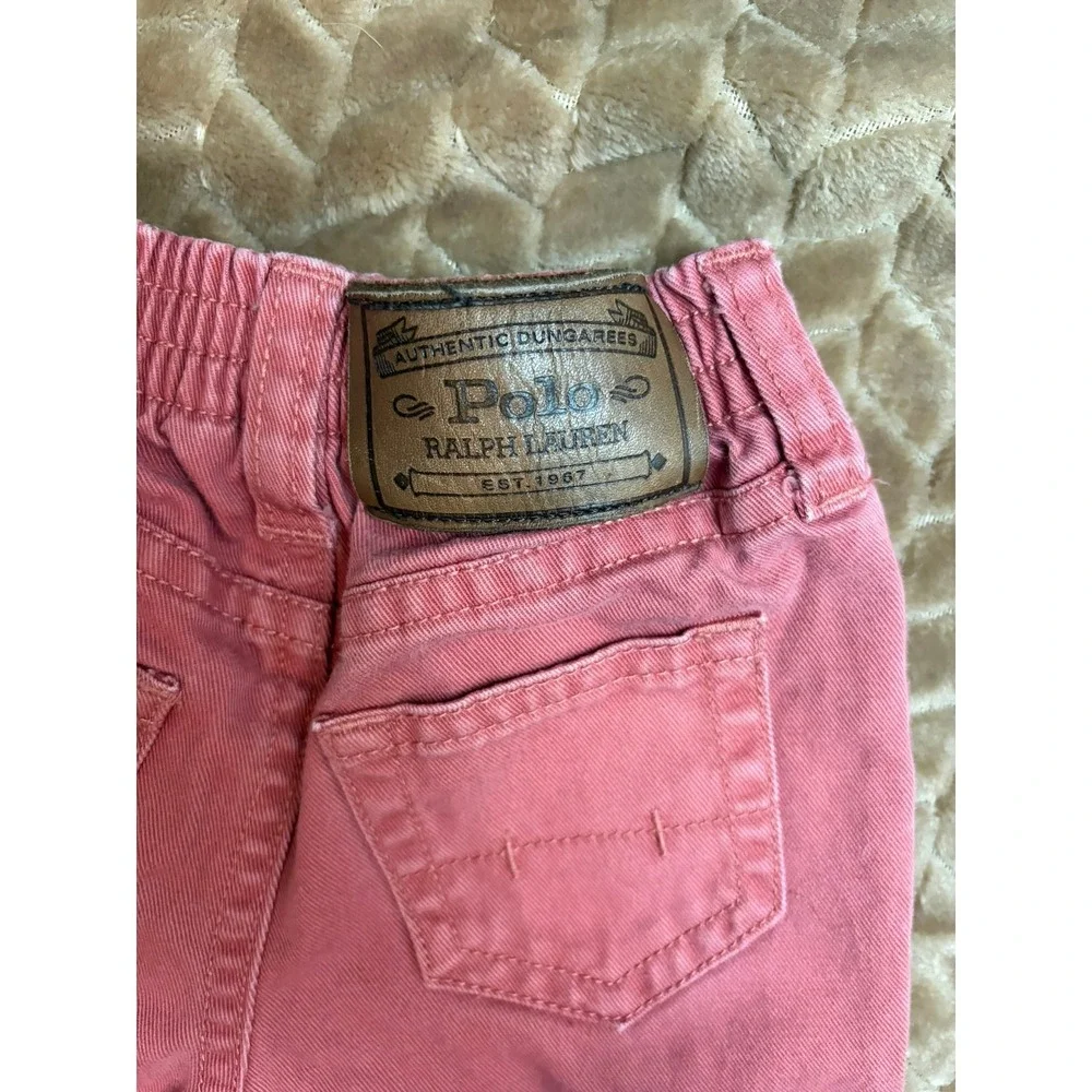 Polo Ralph Lauren Pants‎ 6M Coral Pink Authentic Dungarees Preppy Cotton Twill